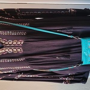 Long sleeve black Knox Rose embroidered dress